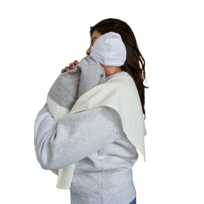 BAMBIDOU MAXI LANGE 100CM*100CM IVOIRE A CARRE