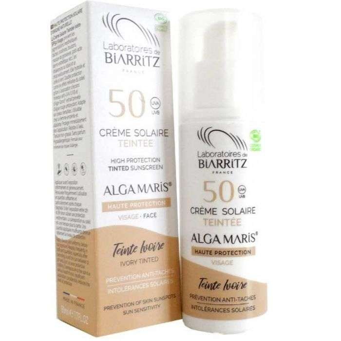 BIARRITZ ALGAMARIS CREME SOLAIRE TEINTE IVOIRE SPF 50