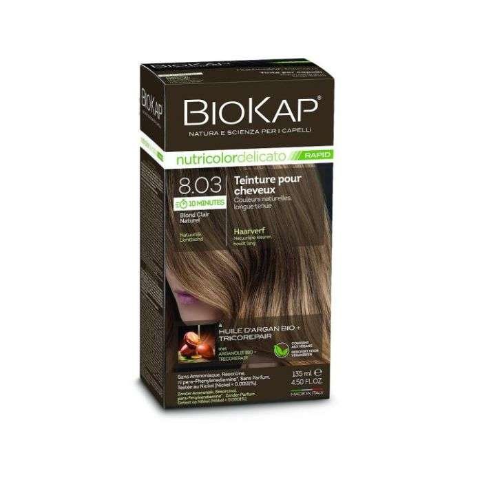 BIOKAP NUTRICOLOR DELICATO RAPID 8.03 BLOND CLAIR NATUREL 135ML