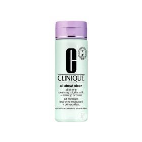 CLINIQUE ALL ABOUT CLEAN LAIT MICELLAIRE TOUT EN UN NETTOYANT DEMAQUILLANT PEAUX TRES SECHES A MIXTE 200 ML