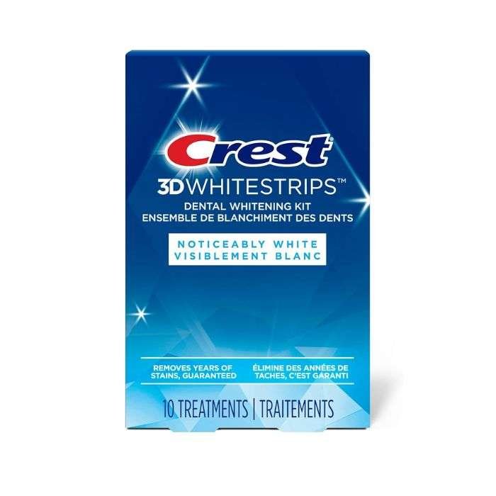 CREST 3D WHITE NOTICEABLY WHITE KIT BLANCHISANT 10 TRAITMENT 20 STRIPS
