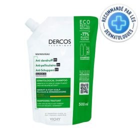 VICHY DERCOS SHAMPOING DERMATOLOGIQUE ANTI PELLICULAIRE DS CHEVEUX SECS RECHARGE 500 ML