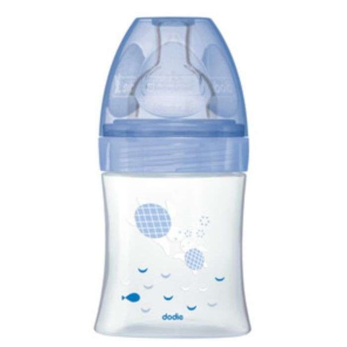 DODIE BIBERON ANTI COLIQUE TETINE PLATE 150ML MER 0-6 MOIS