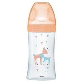 DODIE BIBERON SENSATION+ VERRE 270ML BEIGE BICHE 0-6 M TETINE PLATE D2
