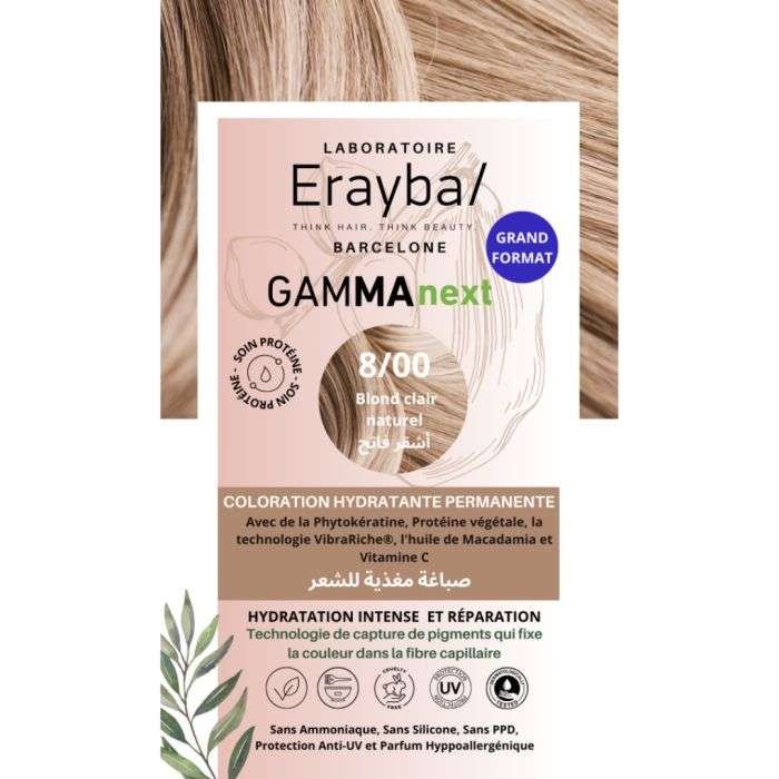 ERAYBA NEXT COLORATION HYDRATANTE PERMANENTE N8 BLOND CLAIR NATUREL