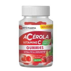 FORTE PHARMA ACEROLA VITAMINE C 60 GOMMES GOUT FRUITS ROUGES