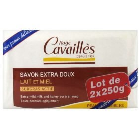 ROGE CAVAILLES SAVON EXTRA DOUX LAIT ET MIEL LOT DE 2 x 250 G