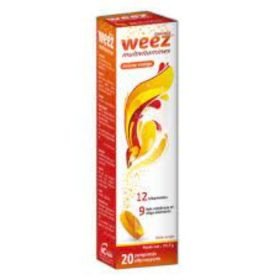 WEEZ MULTIVITAMINES ORANGE FLAVOR 20 COMPRIMES